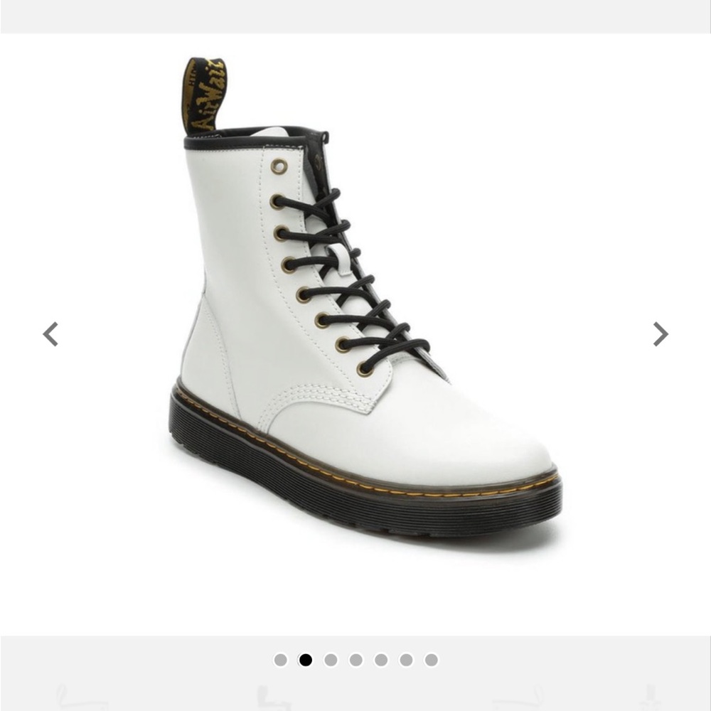 White Dr. Martens Zavala Combat Boots
